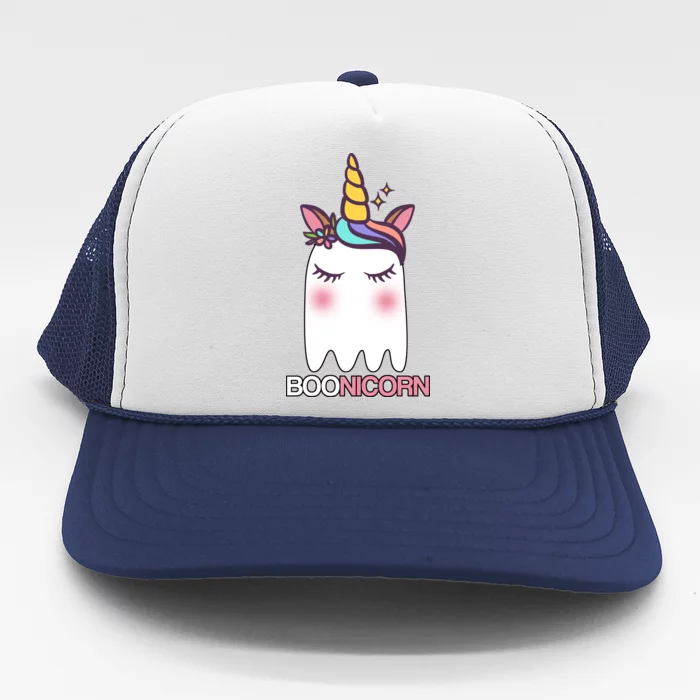 Boonicorn Halloween Unicorn Ghost Trucker Hat