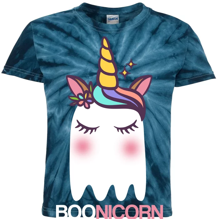 Boonicorn Halloween Unicorn Ghost Kids Tie-Dye T-Shirt