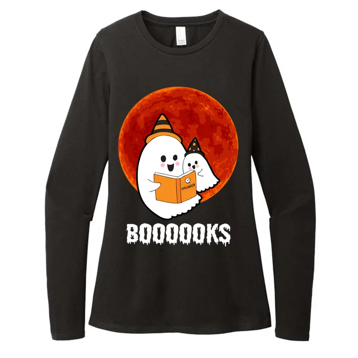 Boooooks Funny Cute Halloween Book Womens CVC Long Sleeve Shirt