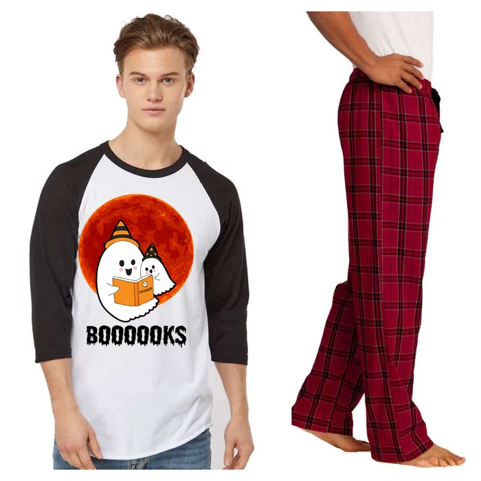 Boooooks Funny Cute Halloween Book Raglan Sleeve Pajama Set