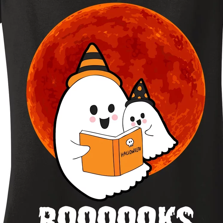 Boooooks Funny Cute Halloween Book Women's V-Neck T-Shirt