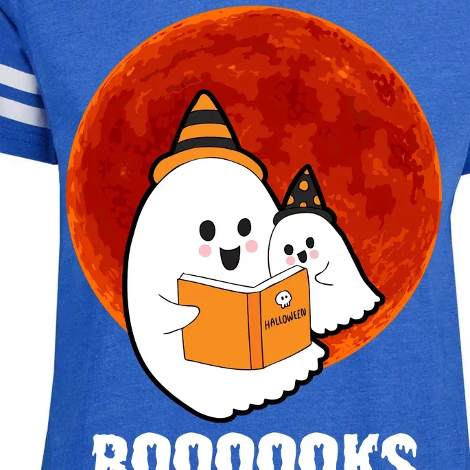 Boooooks Funny Cute Halloween Book Enza Ladies Jersey Football T-Shirt