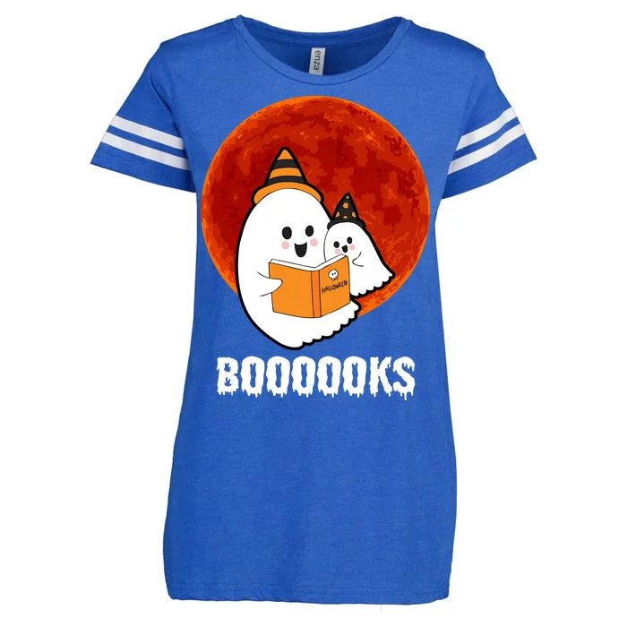 Boooooks Funny Cute Halloween Book Enza Ladies Jersey Football T-Shirt