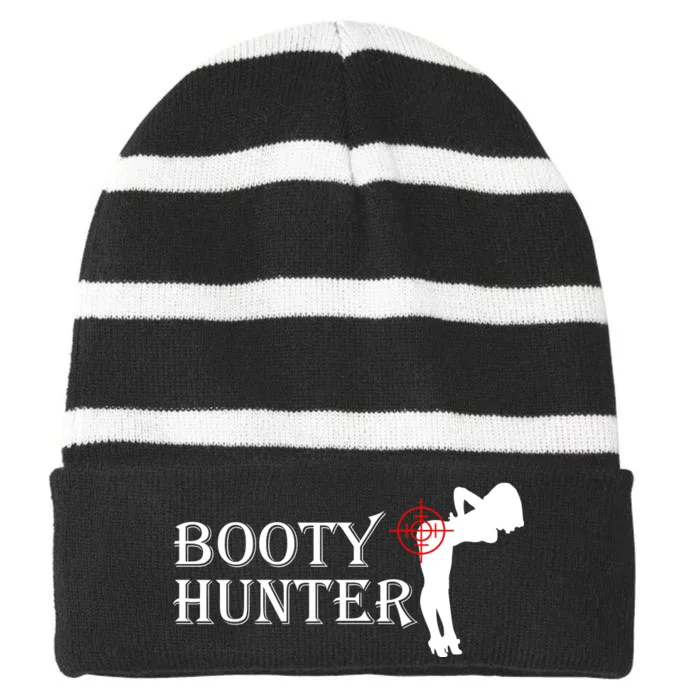 Booty Hunter Funny Striped Beanie with Solid Band