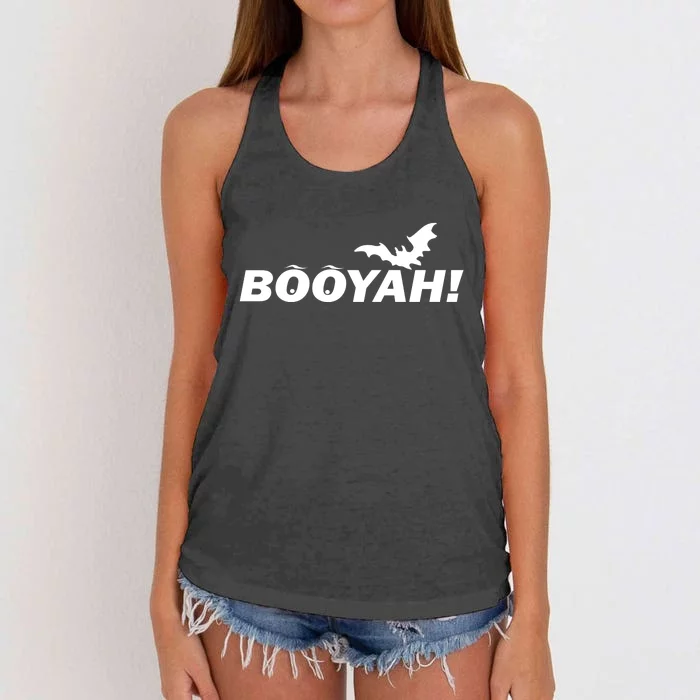 BOOYAH! Bat Halloween Women's Knotted Racerback Tank