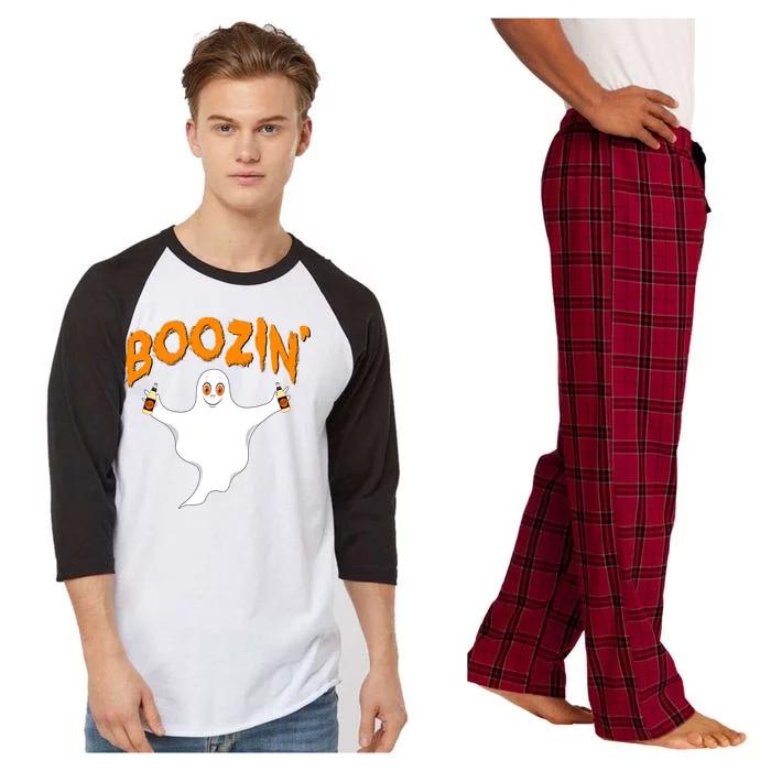 Boozin' Ghost With Beer Raglan Sleeve Pajama Set