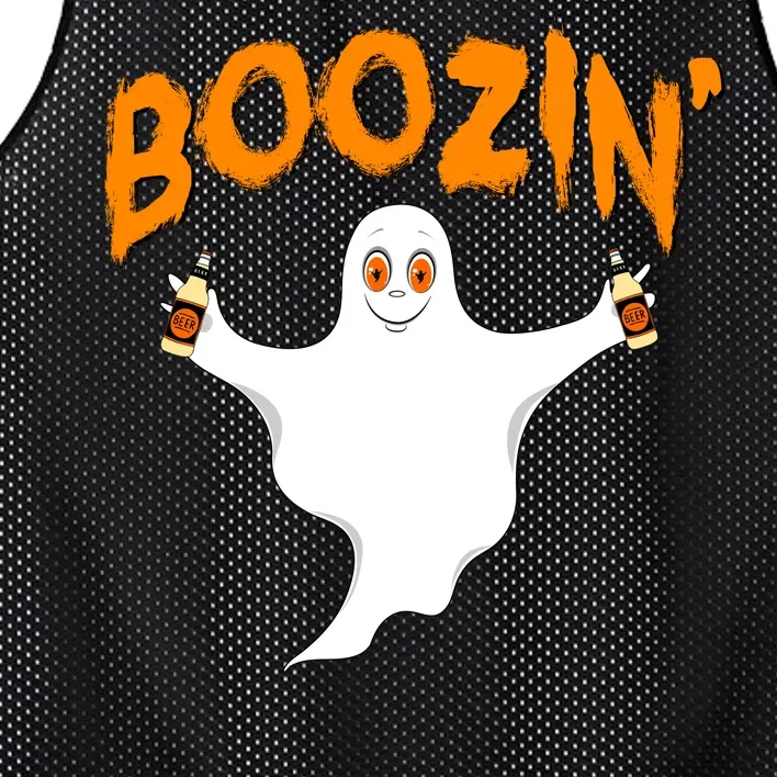 Boozin' Ghost With Beer Mesh Reversible Basketball Jersey Tank