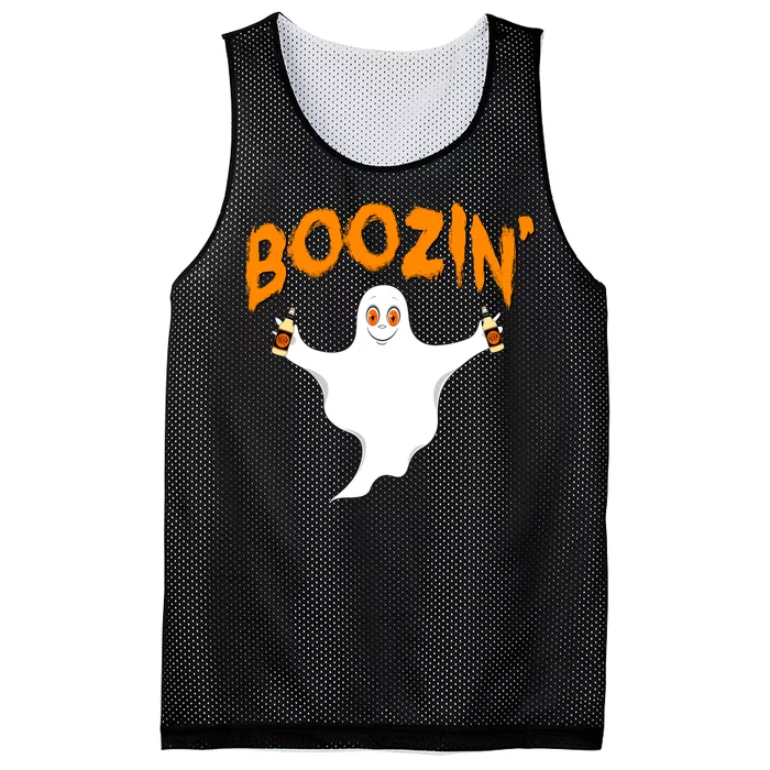 Boozin' Ghost With Beer Mesh Reversible Basketball Jersey Tank