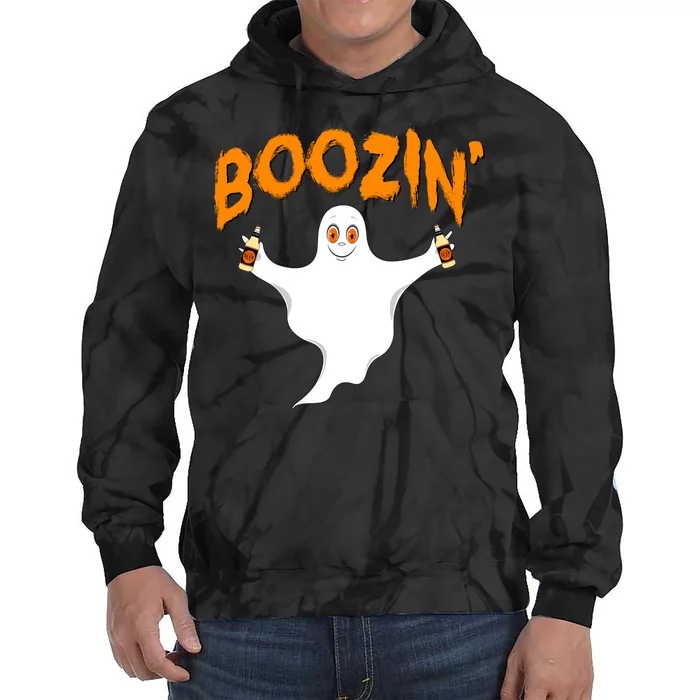 Boozin' Ghost With Beer Tie Dye Hoodie