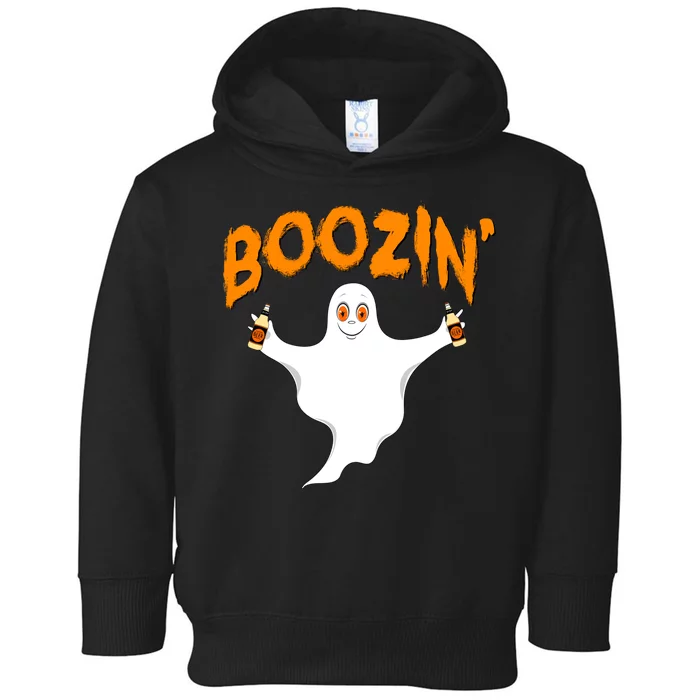 Boozin' Ghost With Beer Toddler Hoodie