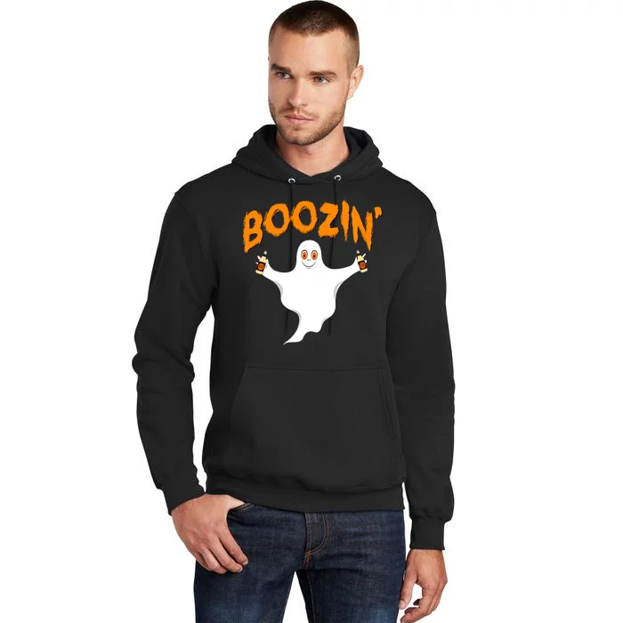 Boozin' Ghost With Beer Tall Hoodie