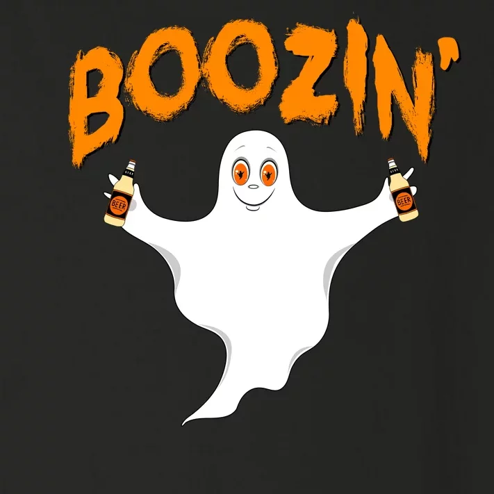 Boozin' Ghost With Beer Toddler Long Sleeve Shirt