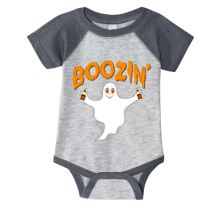 Boozin' Ghost With Beer Infant Baby Jersey Bodysuit