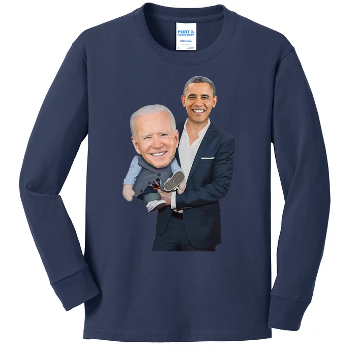 Biden Obama Puppet Joe Funny Political Kids Long Sleeve Shirt