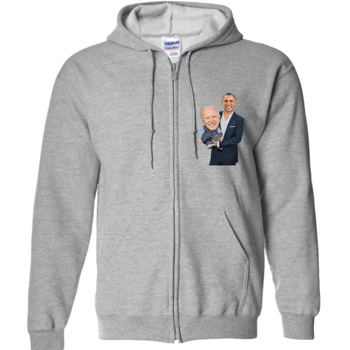 Biden Obama Puppet Joe Funny Political Full Zip Hoodie