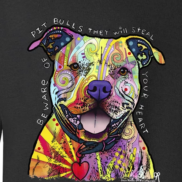 Beware Of Pit Bulls Dean Russo Pitbull Original Dog Lover Toddler Sweatshirt