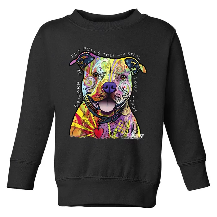 Beware Of Pit Bulls Dean Russo Pitbull Original Dog Lover Toddler Sweatshirt