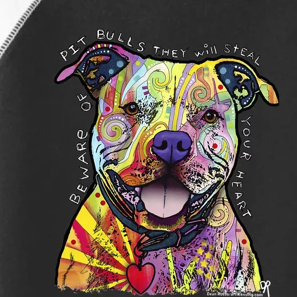 Beware Of Pit Bulls Dean Russo Pitbull Original Dog Lover Toddler Fine Jersey T-Shirt