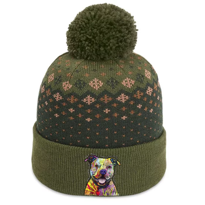 Beware Of Pit Bulls Dean Russo Pitbull Original Dog Lover The Baniff Cuffed Pom Beanie