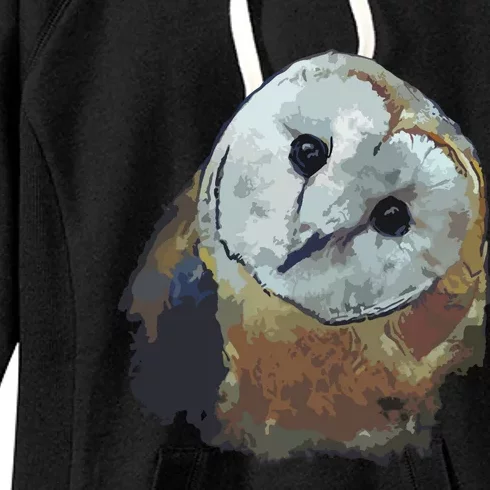 Barn Owl Painting Owl Art Women's Fleece Hoodie