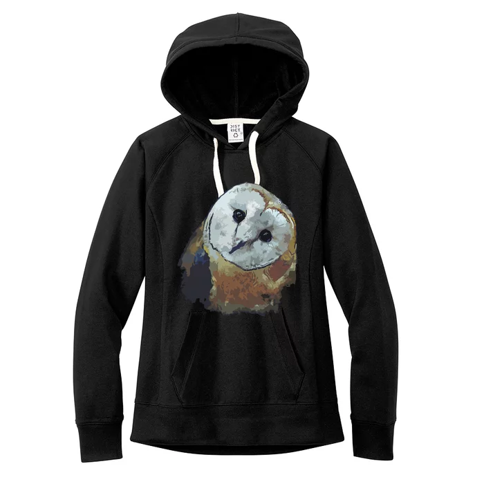 Barn Owl Painting Owl Art Women's Fleece Hoodie