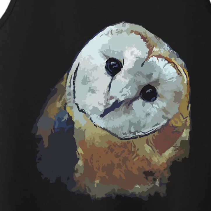 Barn Owl Painting Owl Art Performance Tank