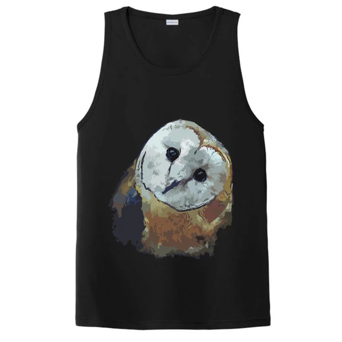 Barn Owl Painting Owl Art Performance Tank