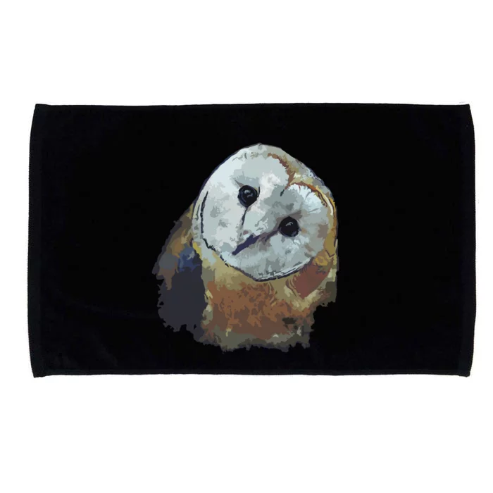 Barn Owl Painting Owl Art Microfiber Hand Towel