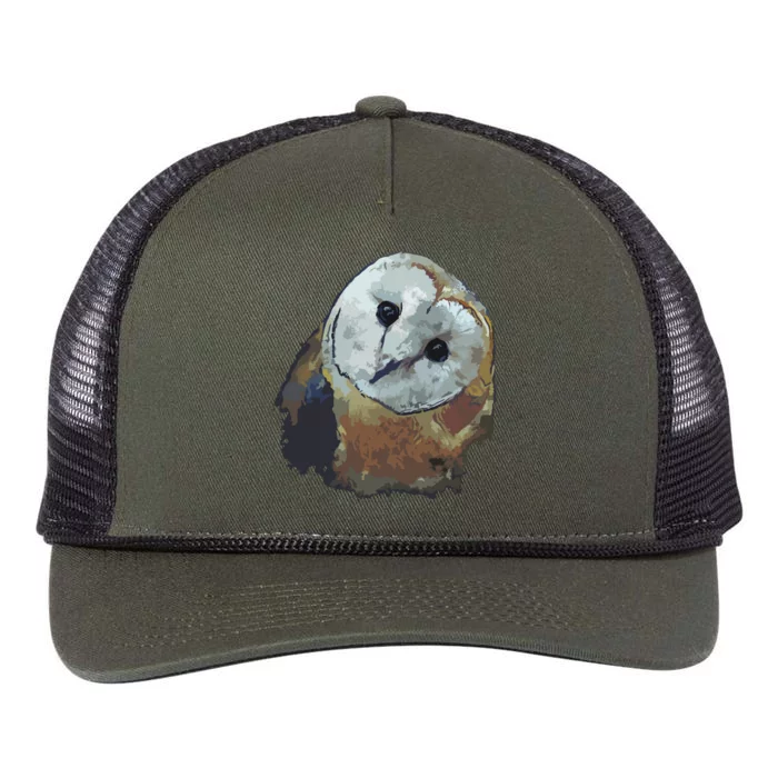 Barn Owl Painting Owl Art Retro Rope Trucker Hat Cap