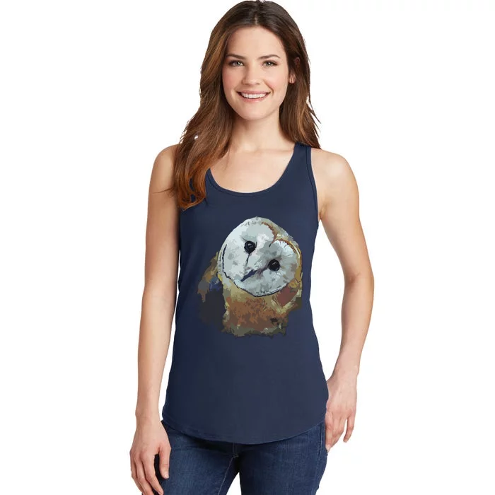 Barn Owl Painting Owl Art Ladies Essential Tank