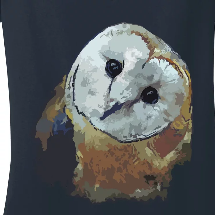 Barn Owl Painting Owl Art Women's V-Neck T-Shirt