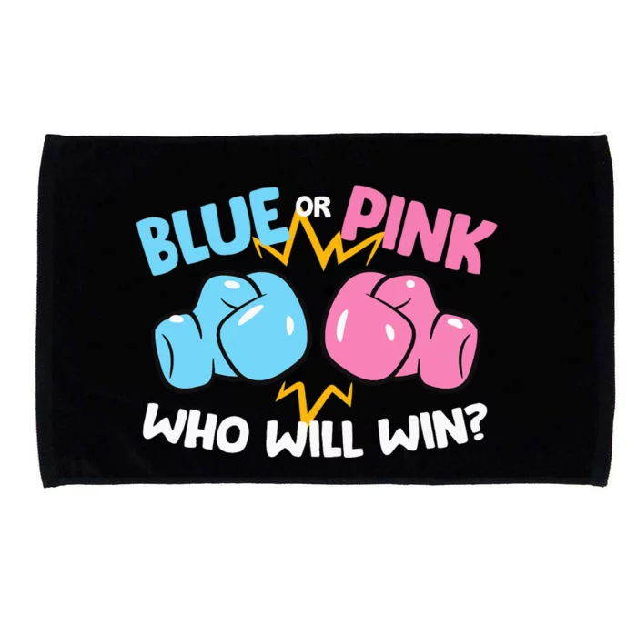 Blue Or Pink Who Will Win Funny Gender Reveal Microfiber Hand Towel