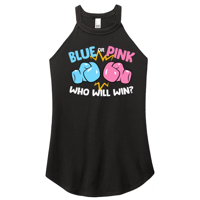 Blue Or Pink Who Will Win Funny Gender Reveal Women’s Perfect Tri Rocker Tank