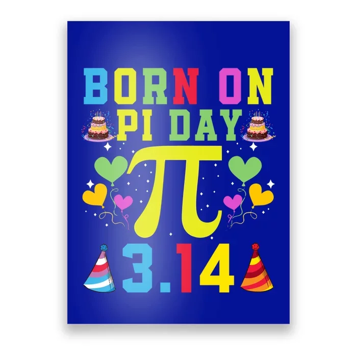 Born On Pi Day Birthday Decorations Happy 14 March 14th Gift Poster