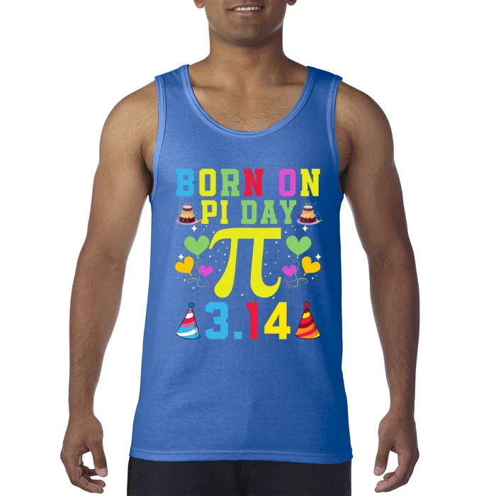 Born On Pi Day Birthday Decorations Happy 14 March 14th Gift Tank Top