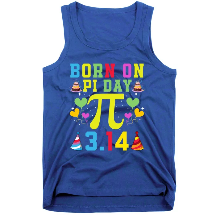 Born On Pi Day Birthday Decorations Happy 14 March 14th Gift Tank Top