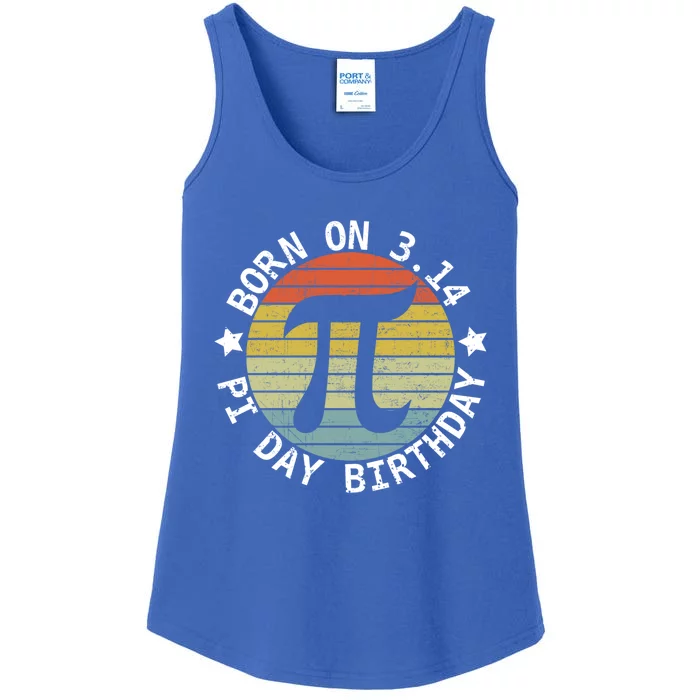 Born On Pi Day Birthday Happy 14 March Pi Day Teacher Funny Gift Ladies Essential Tank