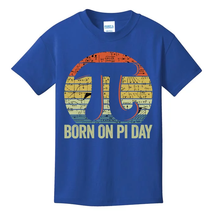 Born On Pi Day Great Gift Funny Happy Birthday Nerd Math Teacher Cool Gift Kids T-Shirt