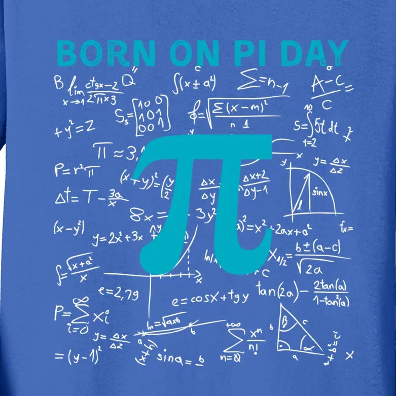 Born On Pi Day Pi Day Birthday Celebrate National Pi Day Gift Kids Long Sleeve Shirt