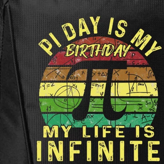 Born On Pi Day 14 March Birthday Saying Happy Pi Day City Backpack