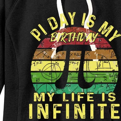 Born On Pi Day 14 March Birthday Saying Happy Pi Day Women's Fleece Hoodie