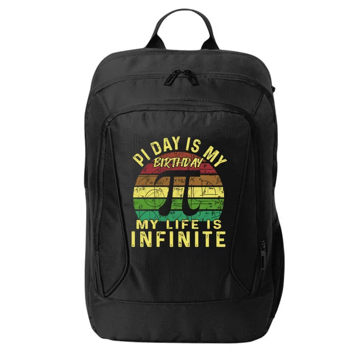 Born On Pi Day 14 March Birthday Saying Happy Pi Day Gift City Backpack