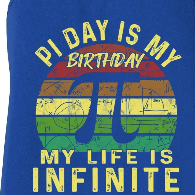 Born On Pi Day 14 March Birthday Saying Happy Pi Day Gift Women's Racerback Tank