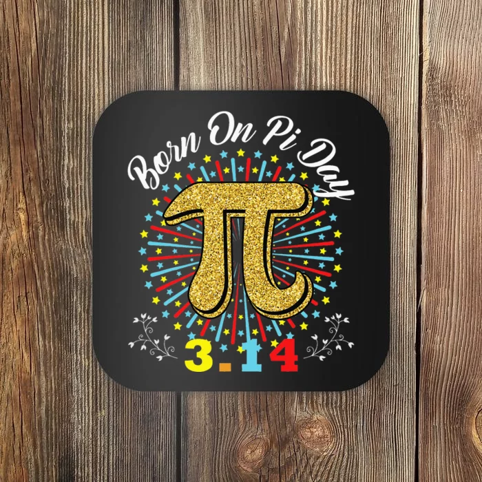 Born on Pi Day Math Birthday Decorations Happy 14 March 14th Coaster