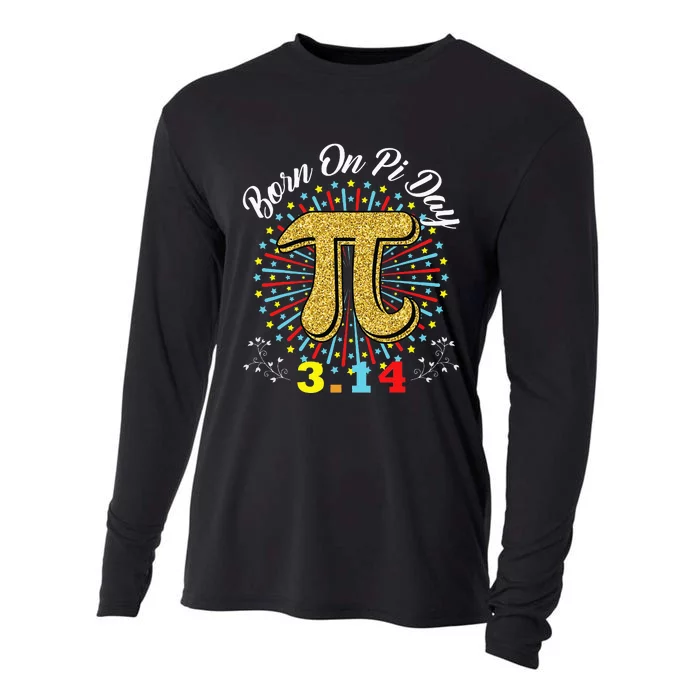 Born on Pi Day Math Birthday Decorations Happy 14 March 14th Cooling Performance Long Sleeve Crew