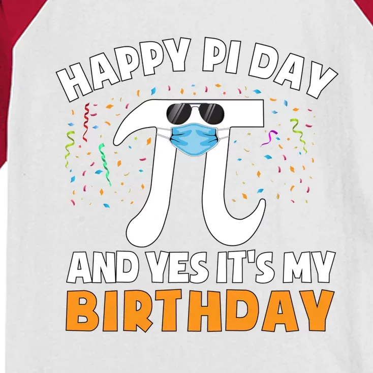 Born On Pi Day Birthday Gift Happy Birthday Pi Day Funny Gift Kids Colorblock Raglan Jersey