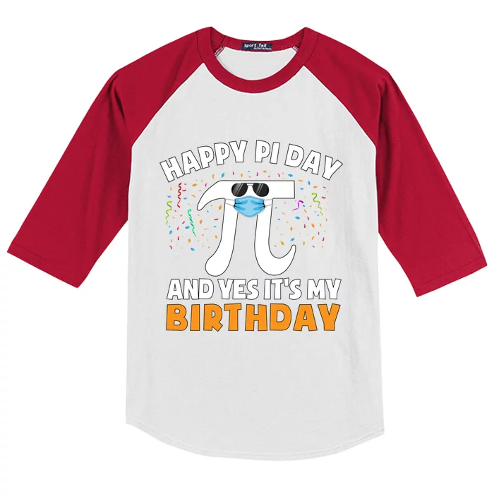 Born On Pi Day Birthday Gift Happy Birthday Pi Day Funny Gift Kids Colorblock Raglan Jersey