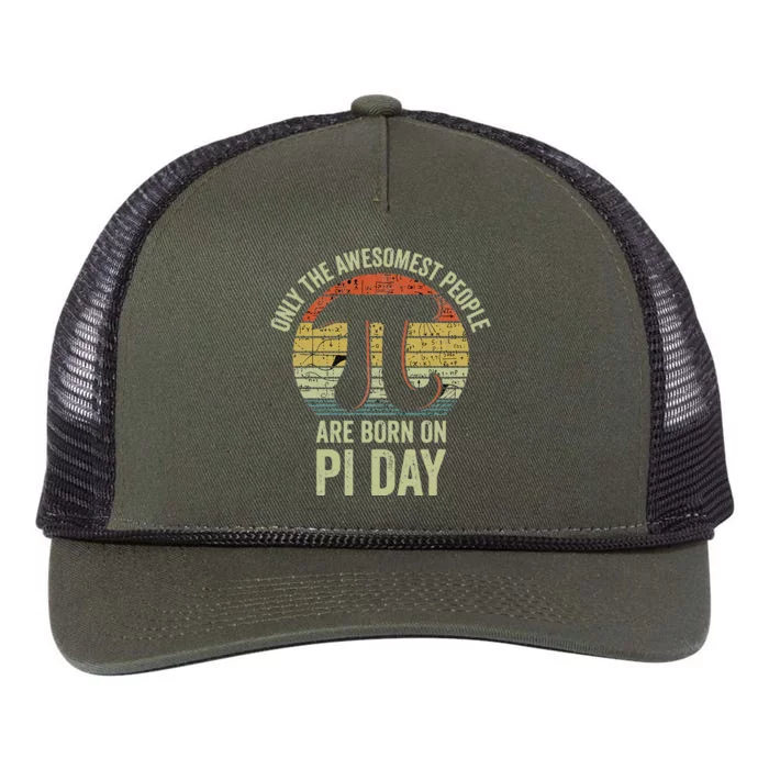 Born On Pi Day Fun Math Geek Happy Birthday Retro Rope Trucker Hat Cap