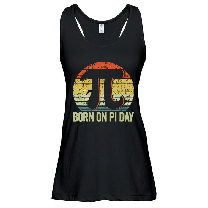 Born On Pi Day Funny Happy Birthday Nerd Math Teacher Ladies Essential Flowy Tank