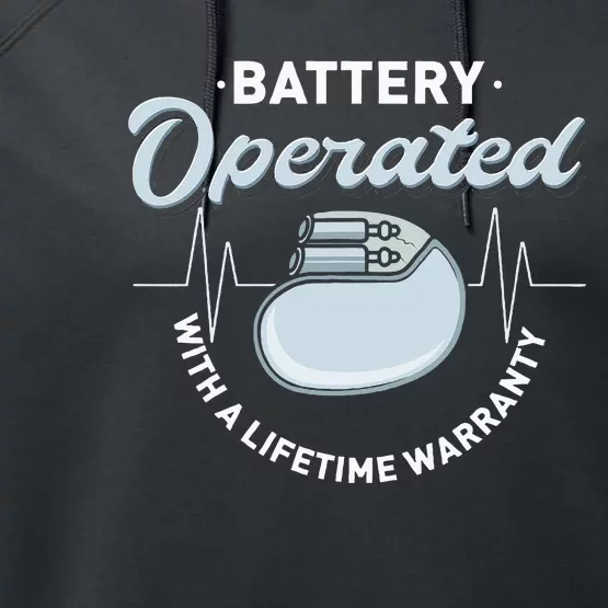 Battery Operated Pacemaker Recipient Heart Attack Survivor Performance Fleece Hoodie